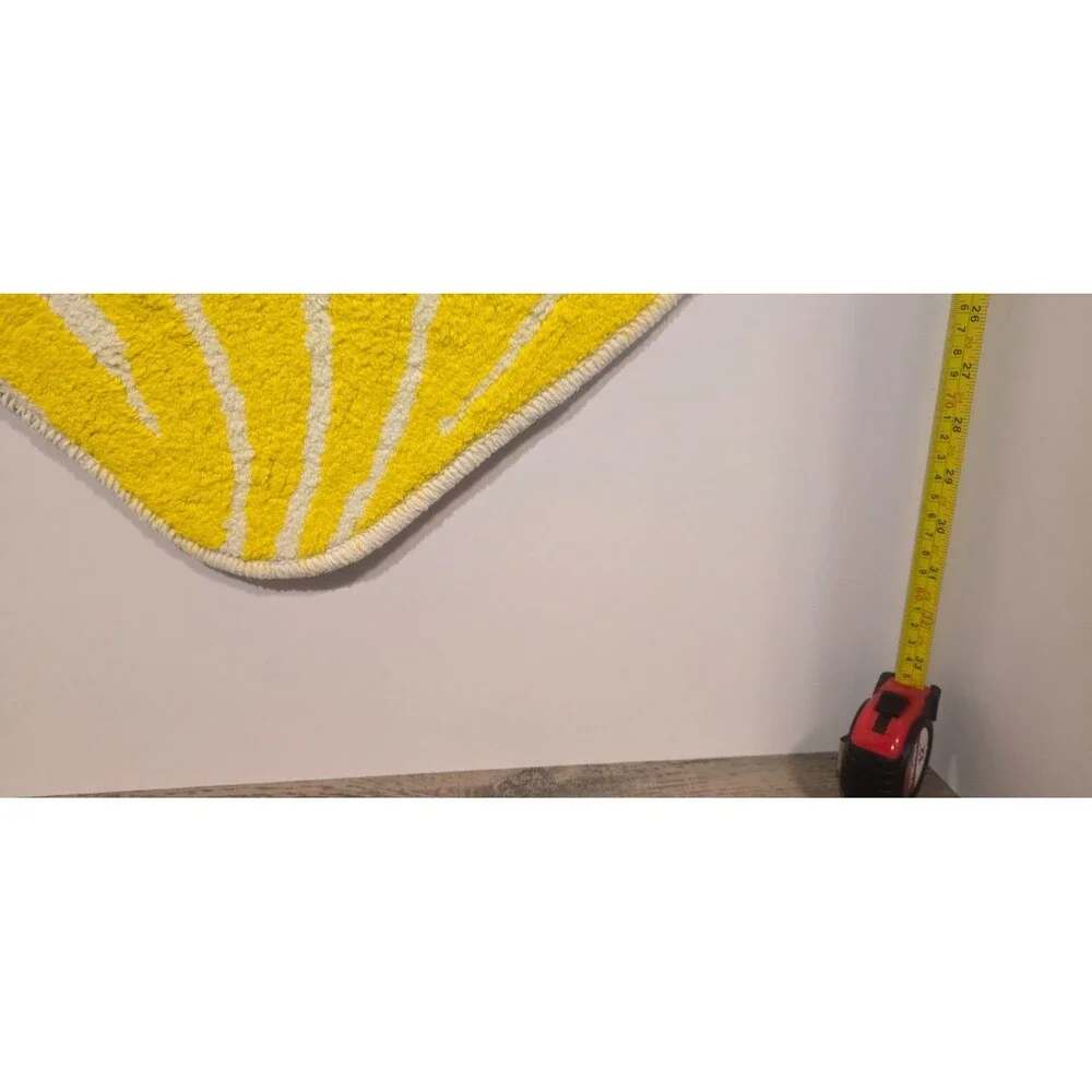 Lemon Shaped Machine Washable Non-Slip Bath Rug Yellow - Room Essentials